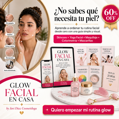 Glow Facial desde Casa en 21 Días: Skincare, Yoga Facial, Colorimetría desde cero