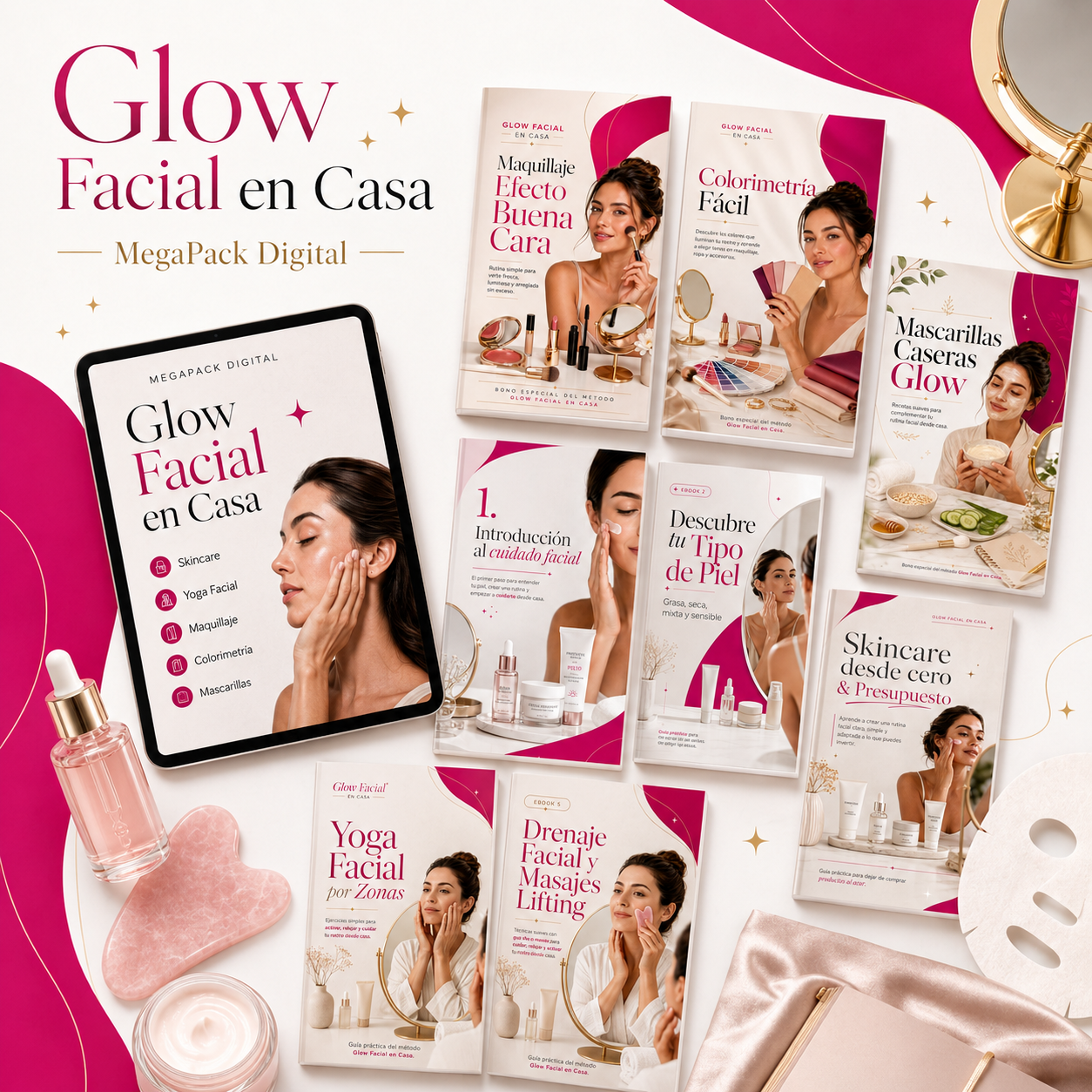 Glow Facial desde Casa en 21 Días: Skincare, Yoga Facial, Colorimetría desde cero